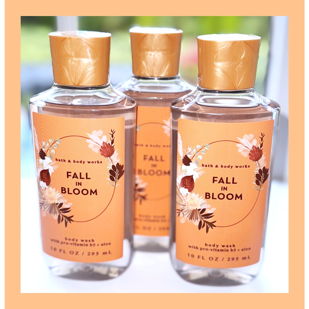 Bath & Body Works Fall in Bloom 10 oz Shower Gel Body Wash with Aloe B5 x3